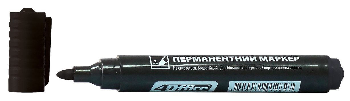 Маркер 4OFFICE перманентний (4-104), чорний